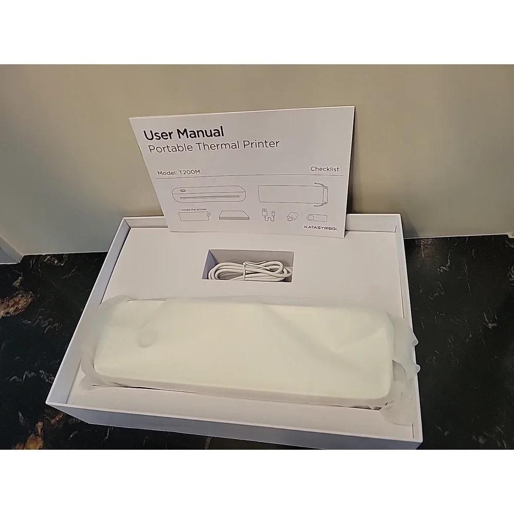 Katasymbol Portable Thermal Printer, Model T200M w/Labels, Carrying Pouch